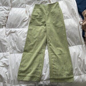 Princess Polly Green Checkered Pants